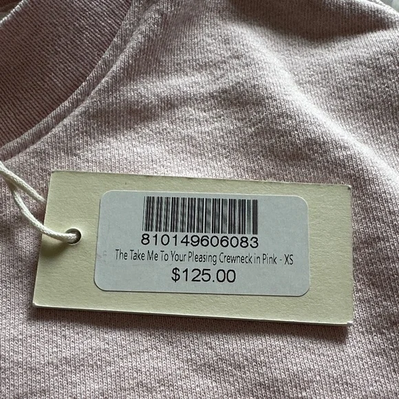 NWT Pleasing The Take Me To Your Pleasing Crewneck in Pink - Picture 5 of 11